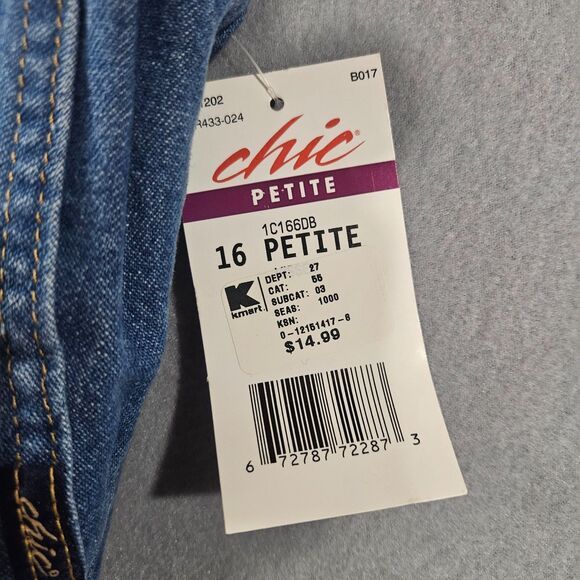 VTG K-Mart Deadstock Chic Jeans Pull On Church Lady Jeans Blue 16P 100% Cotton - Picture 2 of 7